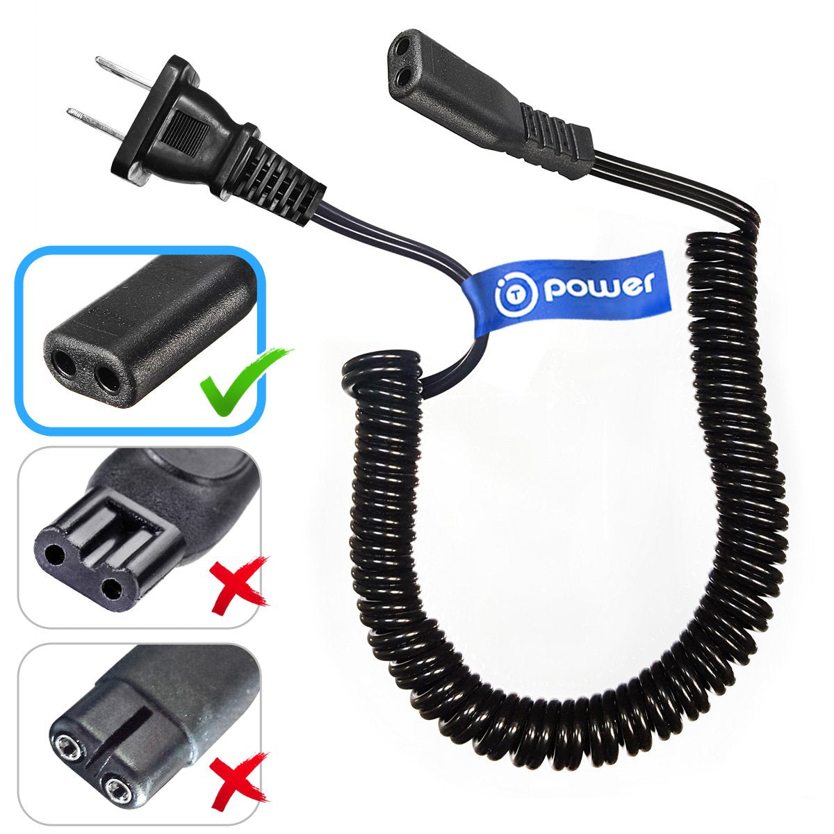 T POWER Charging Cord for Philips Phillips Norelco, Remington, Grundig, Braun, Eltron Shaver Power Lead Electric Shavers Razors Cable Universal Shaver Beauty and Personal Care T POWER