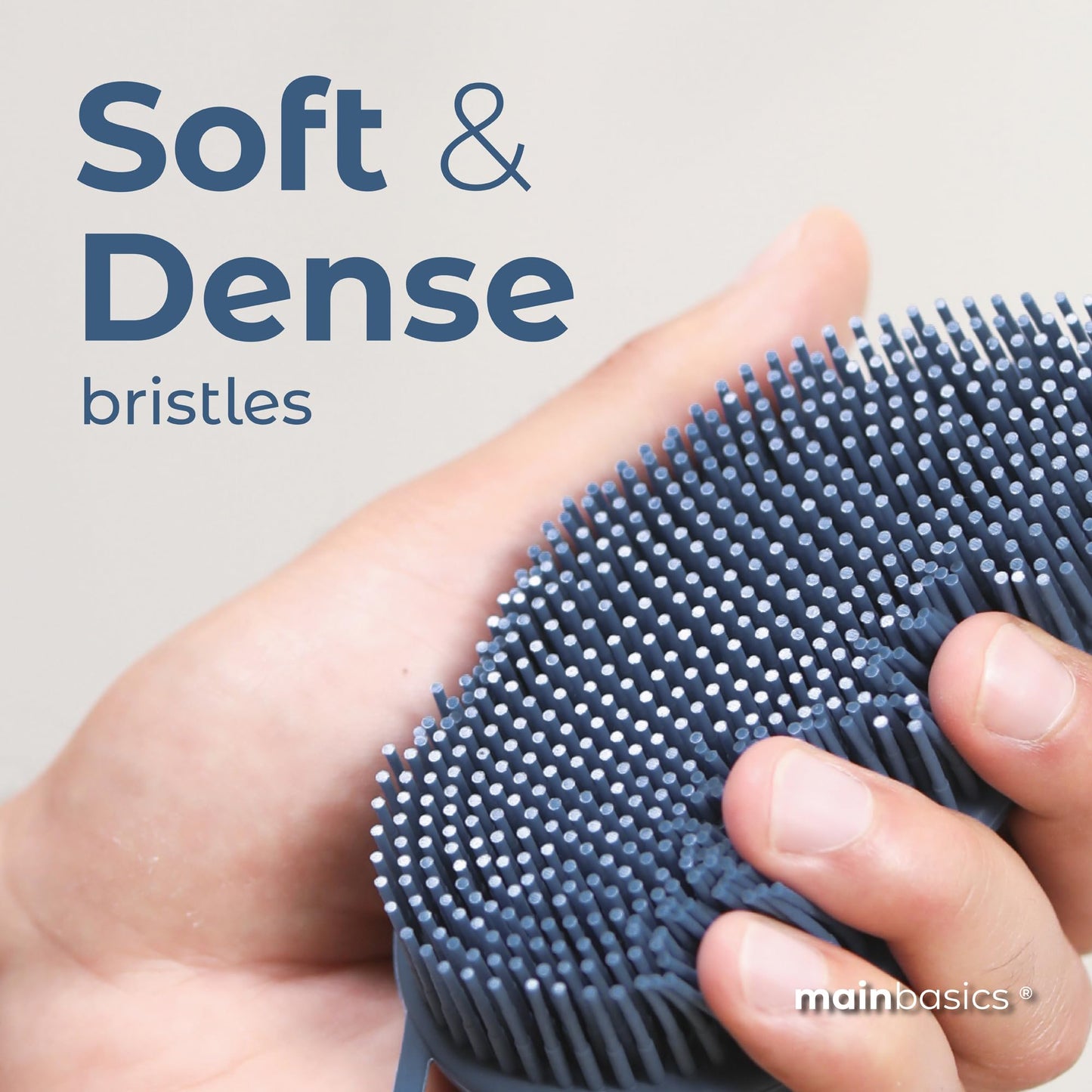 MainBasics Silicone Body Scrubber Dual-Sided Shower Loofah and Exfoliator (Dark Blue, Exfoliate) Beauty & Personal Care MainBasics