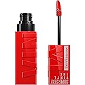 Maybelline Super Stay Vinyl Ink Longwear No-Budge Liquid Lipcolor Makeup, Highly Pigmented Color and Instant Shine, Red-Hot, Fire Engine Red Lipstick Beauty & Personal Care MAYBELLINE