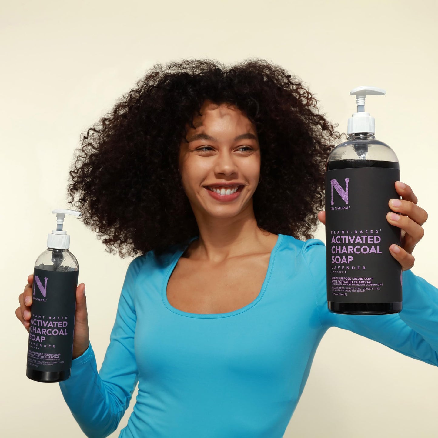 Dr. Natural Activated Charcoal Liquid Soap - Anti Acne and Blemishes - Deep Cleansing Body Wash - Gentle Body Soap for Clear Skin - Lavender - 32 oz.. Beauty & Personal Care Dr. Natural
