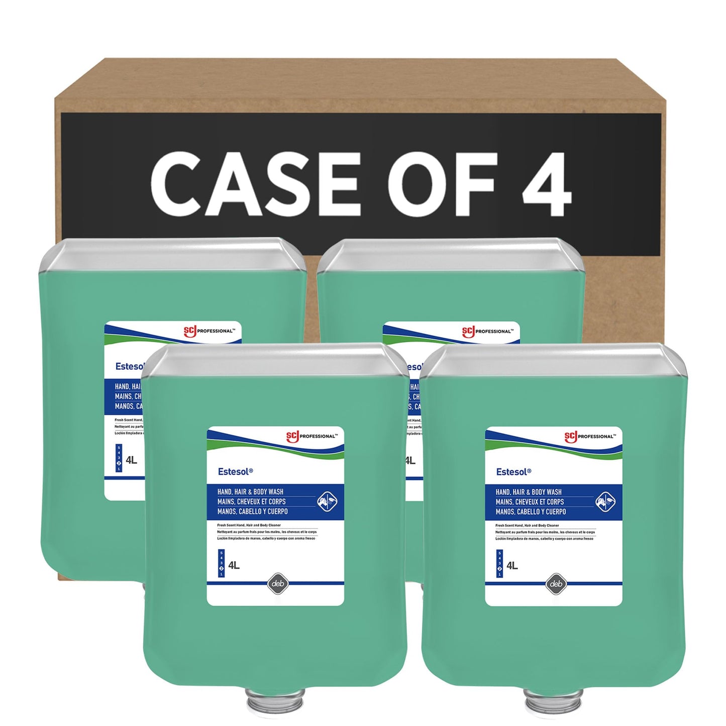 ESTESOL HAND, HAIR & BODY WASH 4 LITER, 4 PACK Beauty & Personal Care SC Johnson Professional