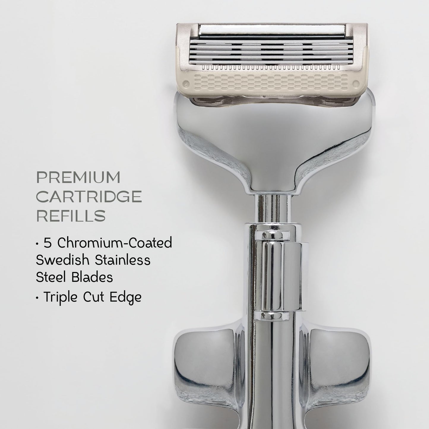 SKAURA Face Shaving Replacement Cartridges - 3 5-Blade Precision Razor Refills with Back Trimmer, Patented Design, Sensitive Skin Compatible, Easy Beauty and Personal Care SKAURA