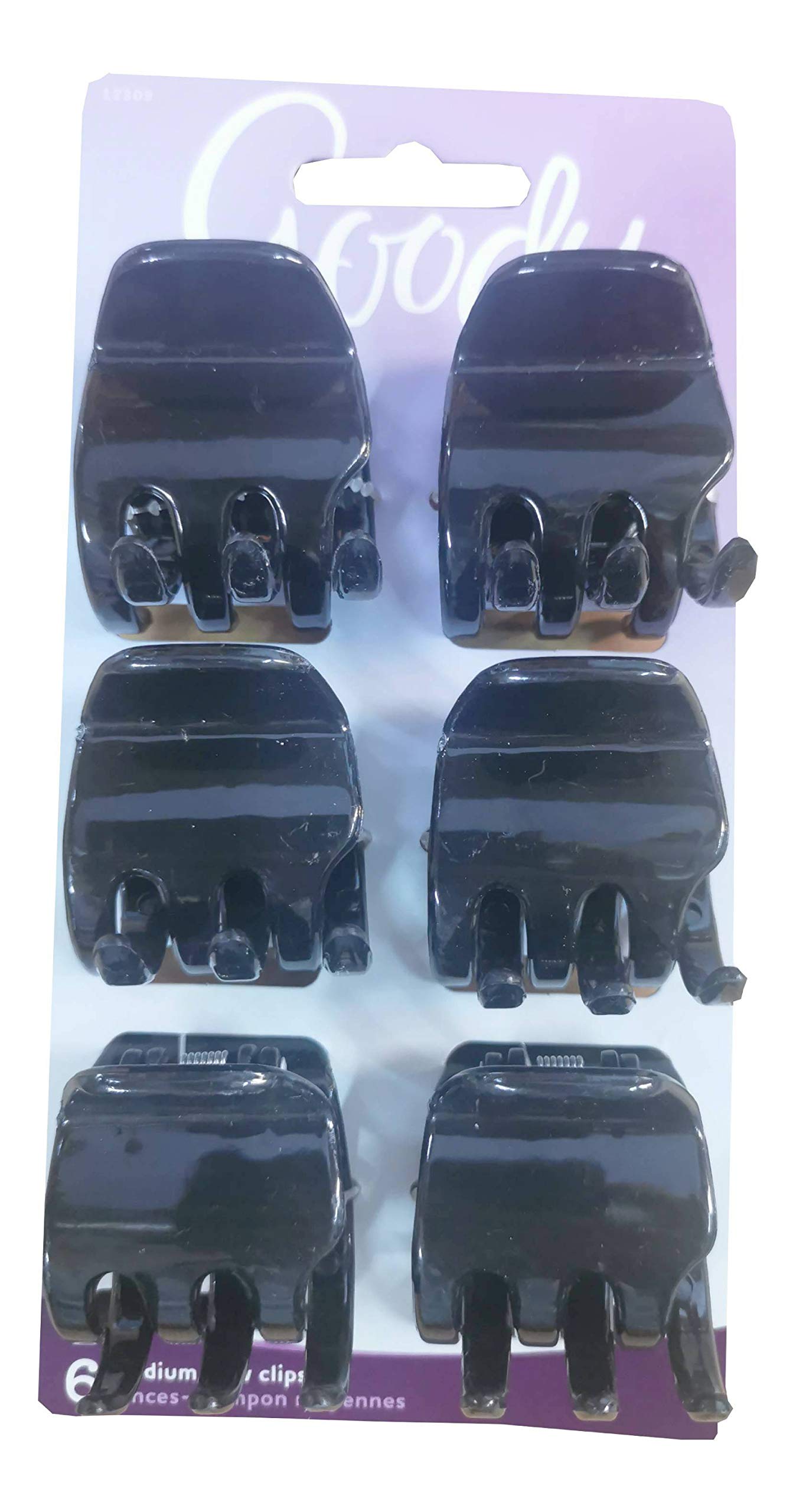 Goody Classic Claw Hair Clips - 6-Count, Clear, Brown and Black - 1/2 Claw Will Gently Keep Hair Secured In Place with a Long Lasting Hold, color may Beauty & Personal Care GOODY