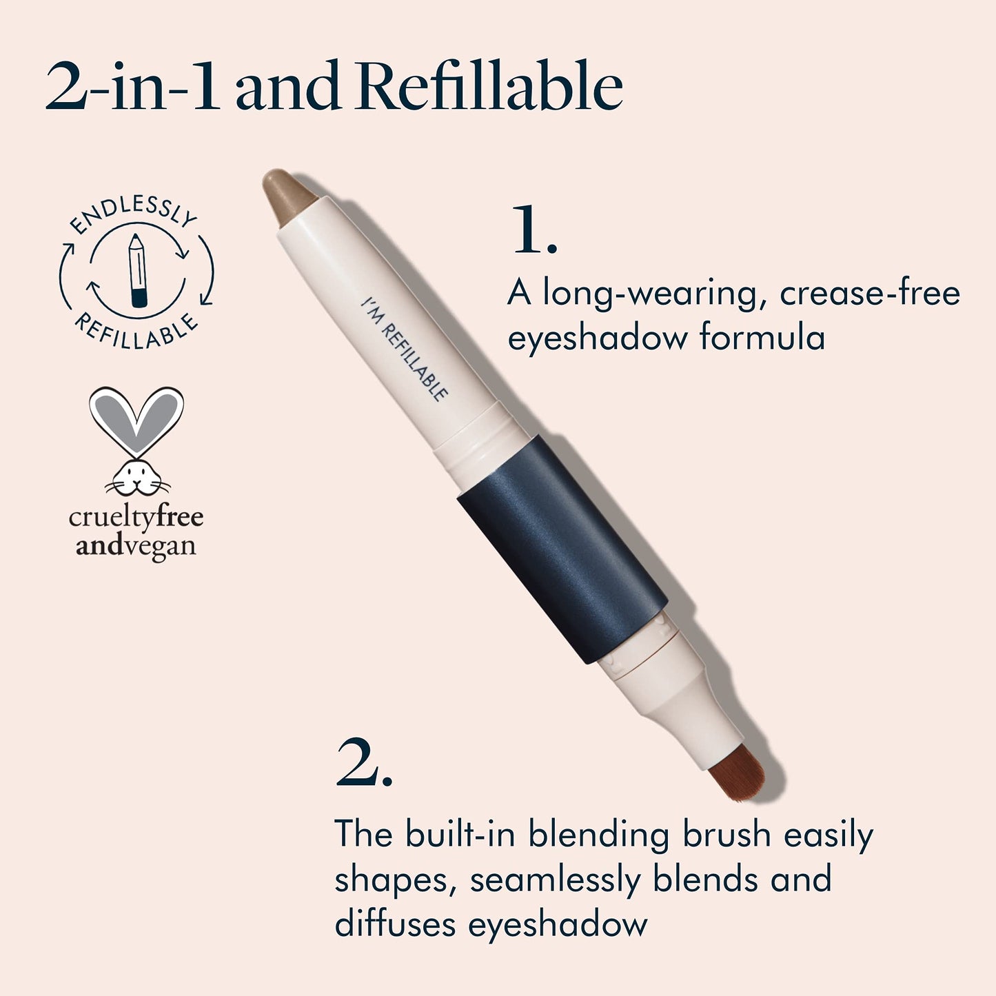 TRE'STIQUE Shadow Crayon, Refillable Eyeshadow Crayon With Built-In Blending Brush, Sustainable Shadow Makeup, Clean Beauty Eyeshadow Beauty & Personal Care TRE'STIQUE
