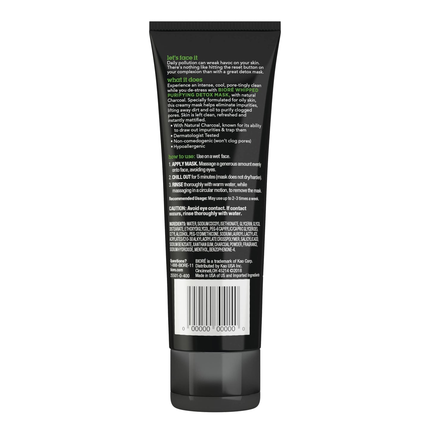 Bioré Charcoal Whipped Purifying Detox Mask, with Natural Charcoal, Deep Pore Cleansing, 4 Ounce, Dermatologist Tested, Non-Comedogenic, Oil Free Beauty & Personal Care Bioré