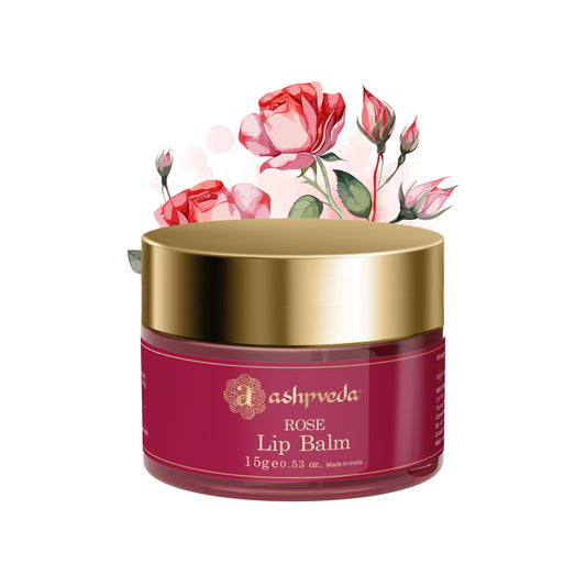 Ashpveda Ayurvedic Rose Petal Lip Balm For Dry & Chapped Lips With Kokum Fruit, Rose Flowers and Almond Oil - Lip UV Protection & Nourishment - Lip Beauty and Personal Care Ashpveda