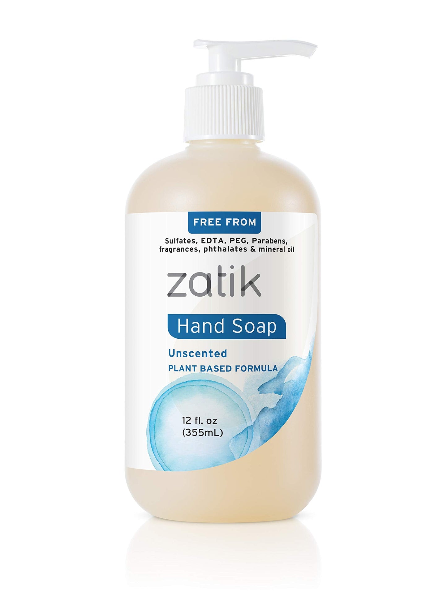 Zatik Naturals - Liquid Hand Soap (Unscented), Moisturizing Handwash, Grey-Water Safe,12 oz (Pack of 1) Beauty & Personal Care Zatik