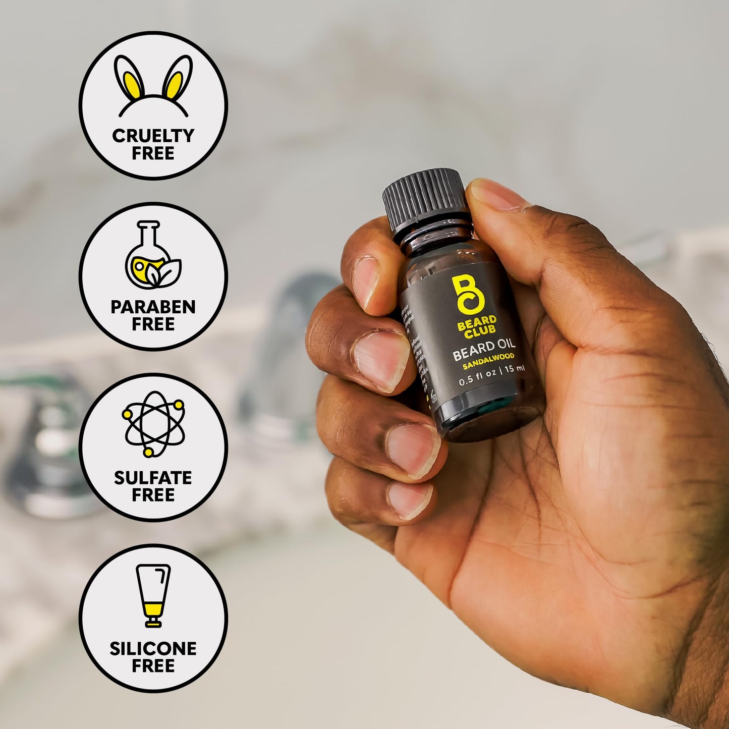 The Beard Club Premium Sandalwood Beard Oil for Men - Natural Castor & Sunflower Seed Oils - Beard & Mustache Conditioner - Hydrates, Moisturizes Beauty and Personal Care The Beard Club