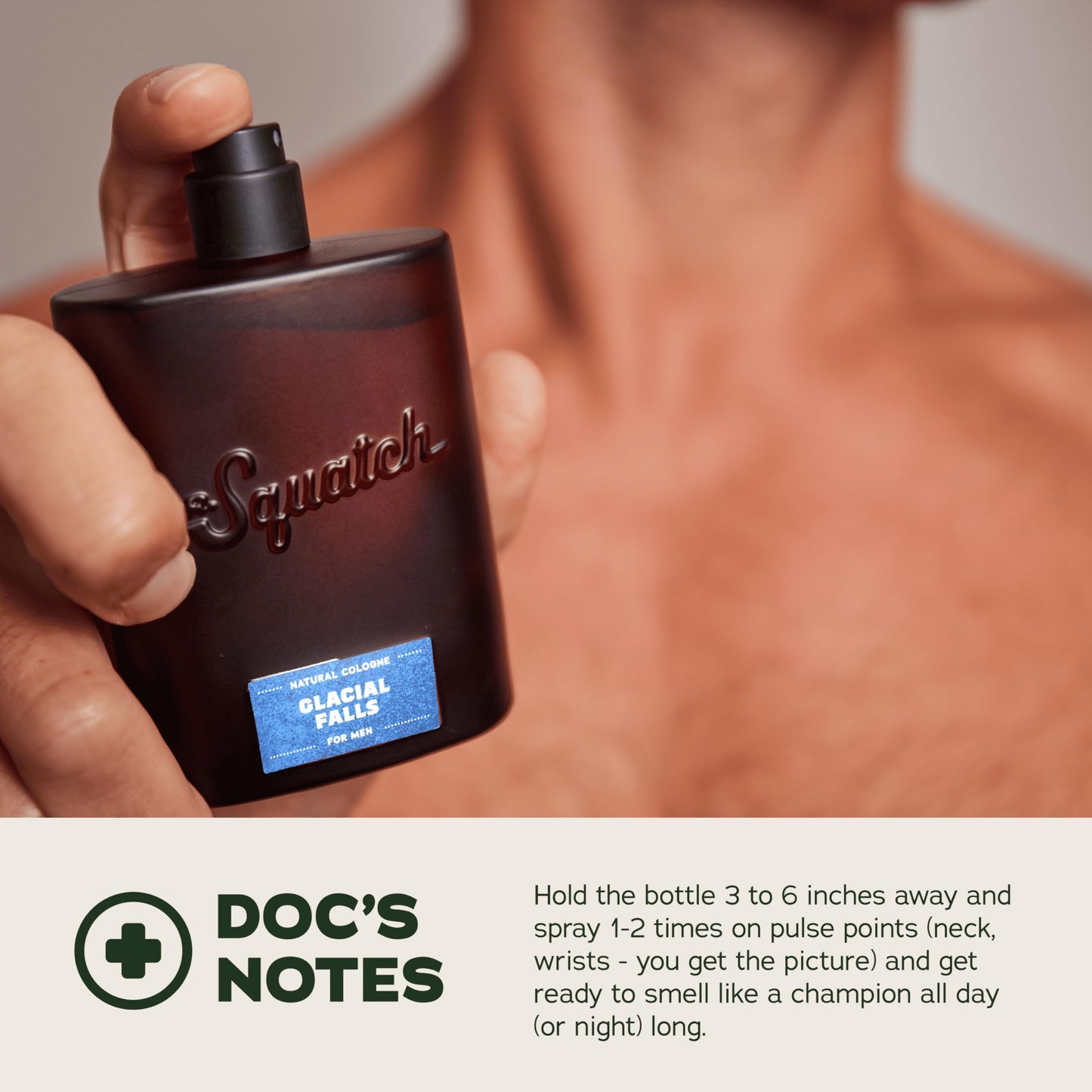 Dr. Squatch Natural Cologne for Men - Scent-Lock Technology and Sustainably-Sourced Ingredients - Glacial Falls Cologne (1.7 fl oz) Beauty & Personal Care Dr. Squatch