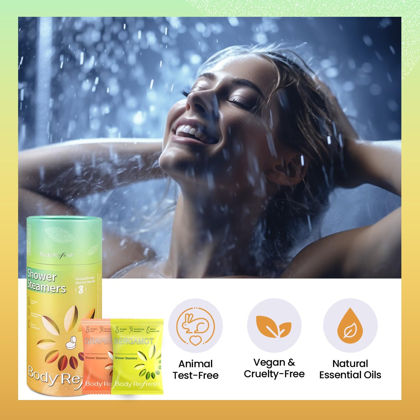 BodyRefresh Shower Steamers Aromatherapy 8 Pack - Shower Bombs for Stress Relief, Home Spa Self Care Relaxation, Spa Gifts for Women Mom Wife Sister Beauty and Personal Care BodyRefresh