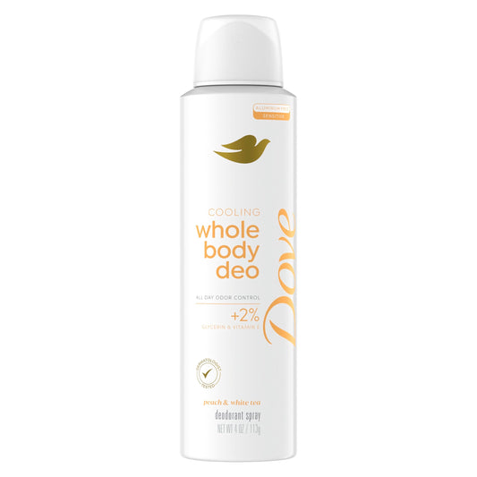 Dove Whole Body Deodorant Cooling Spray Peach & White Tea Aluminum Free 4oz Beauty and Personal Care Dove