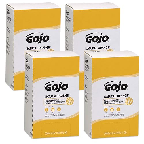 GOJO NATURAL ORANGE Smooth Hand Cleaner, Citrus Scent, 2000 mL Refill PRO TDX Push-Style Dispenser (Pack of 4) - 7250-04 Beauty & Personal Care GOJO