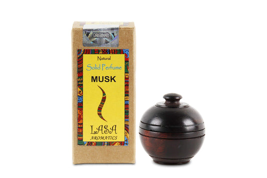 Lasa Aromatics Natural Solid Perfume Body Musk In Wooden Jar - 6 gm (Musk) Beauty & Personal Care LASA AROMATICS