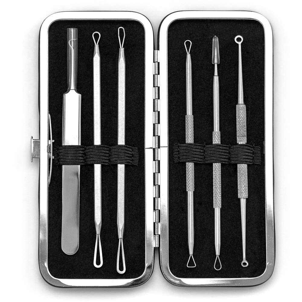 6 Piece Set Pimple Popper Blackhead Remover and Acne Extractor Kit Specifically Treats Face Blemishes Zits and Whiteheads - Perfect Stocking Stuffer Beauty & Personal Care PETUNIA SKINCARE
