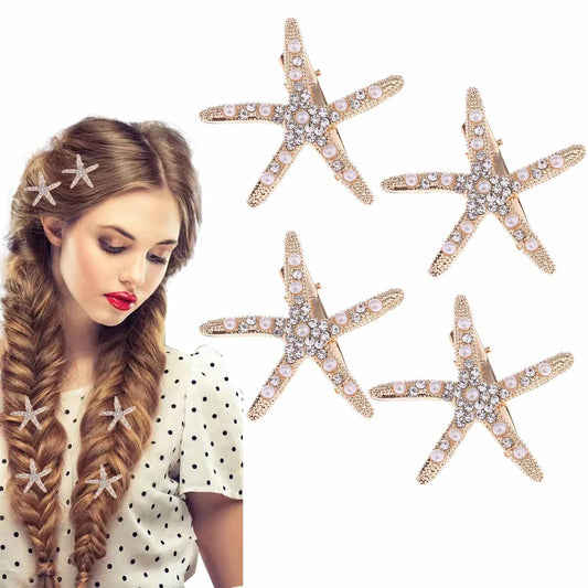 4 Pcs Starfish Hair Clip Bridal Flower Girl Accessories for Wedding Beauty & Personal Care Kukiwhy