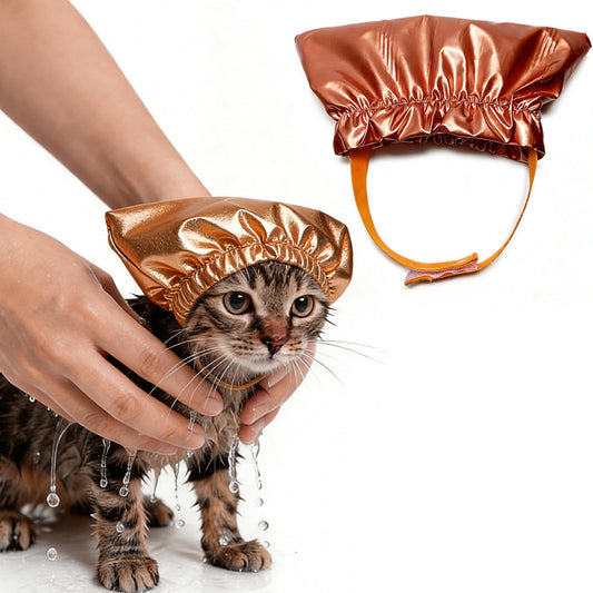 AeSiliFlex Cat Shower Cap for Bathing and Swimming, Waterproof Cat Ear Cover for Grooming, Adjustable Pet Bath Hat for Ear Protection, Lightweight Beauty and Personal Care AeSiliFlex