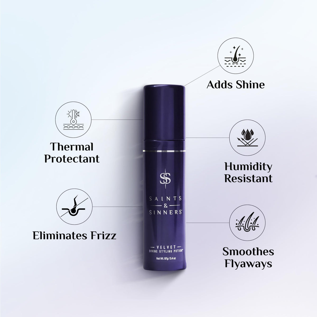 Saints & Sinners Award Winning Velvet Divine Hair Styling Potion, Thermal Protectant, Shine & Defrizzes Hair, Moisturizing Anti-Frizz Hair Cream Beauty & Personal Care Saints & Sinners