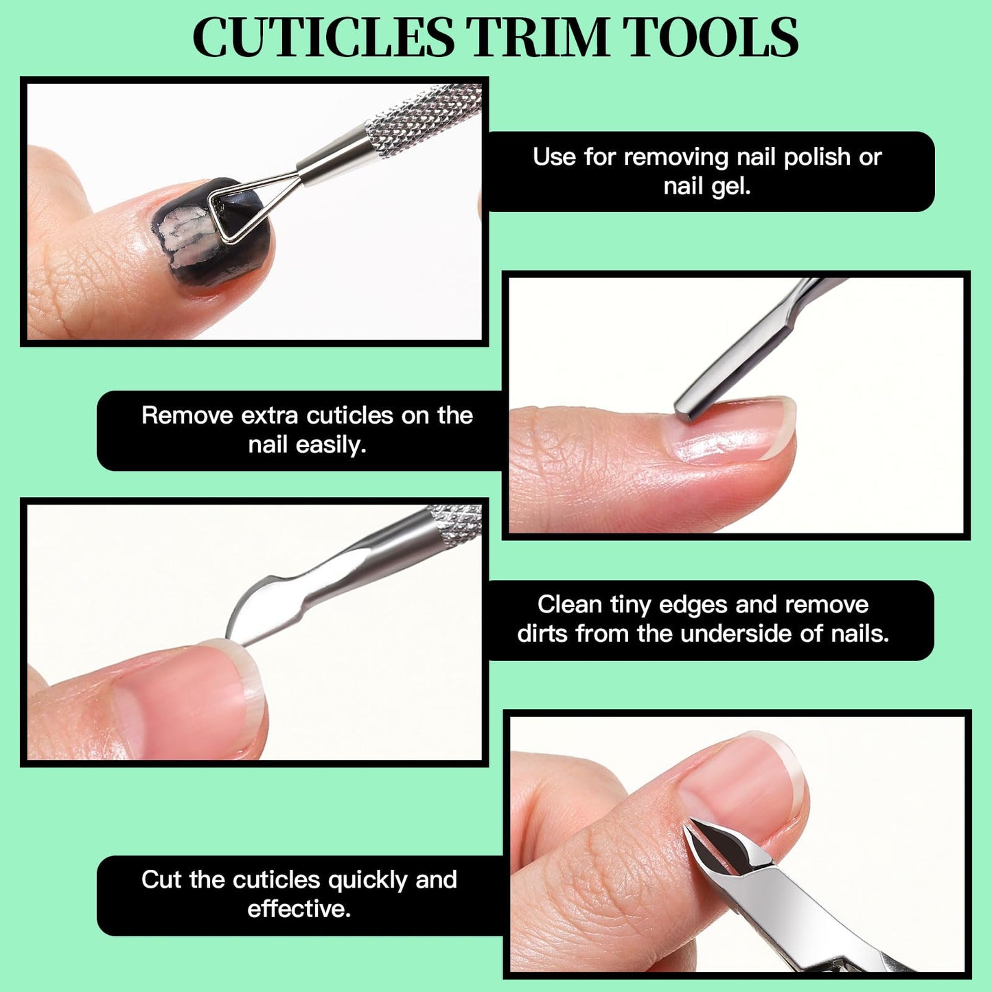 FANDAMEI Nail Tools, Nail Care Kit, Nail Files 100/180, Nail Buffer Block, Cuticle Nippers, Cuticle Pusher, Cuticle Peeler, Nail Lifter for Ingrown Beauty and Personal Care Fandamei