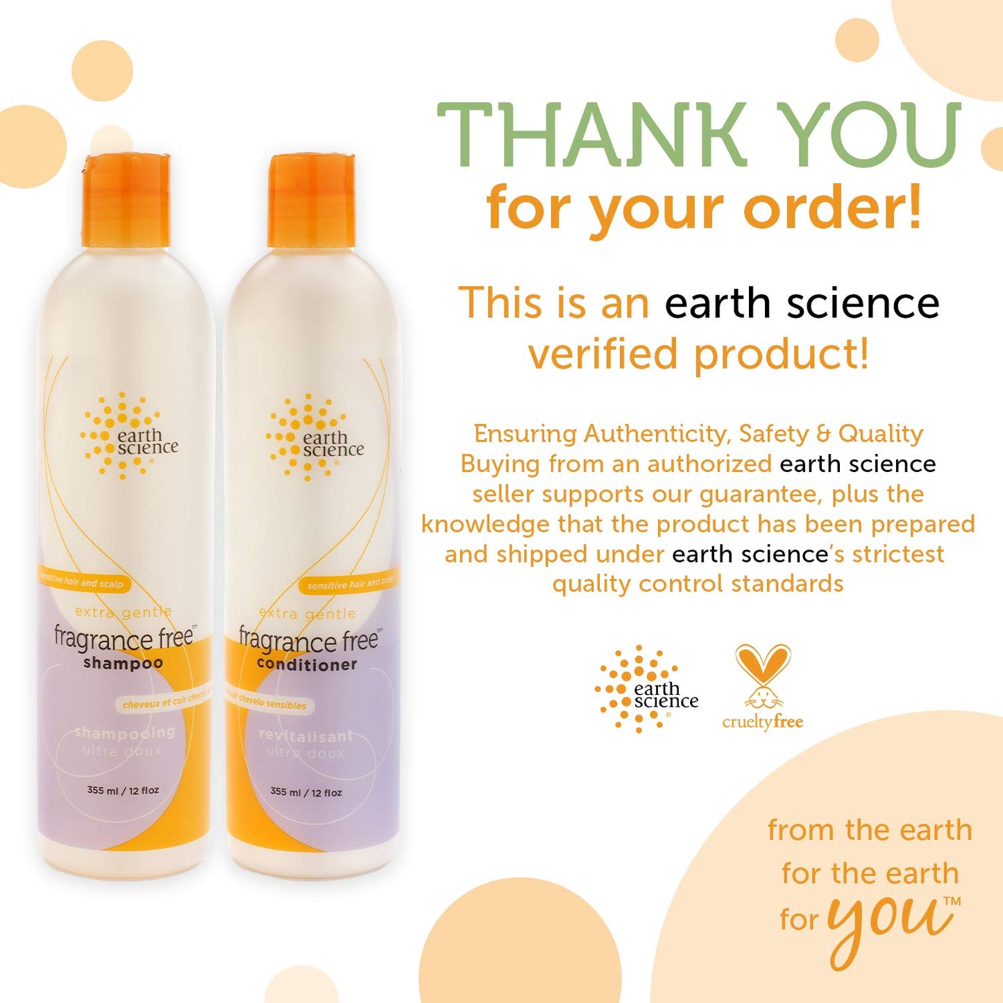 EARTH SCIENCE - Extra Gentle Fragrance Free Shampoo & Conditioner Set (12 oz.) Beauty & Personal Care Earth Science