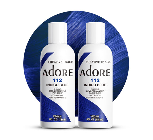 Adore Semi Permanent Hair Color (112 Indigo Blue) (2 Pack) | Vegan & Cruelty-Free Blue Hair Dye | No Ammonia, No Peroxide, No Alcohol | 4 Fl Oz Beauty & Personal Care Adore