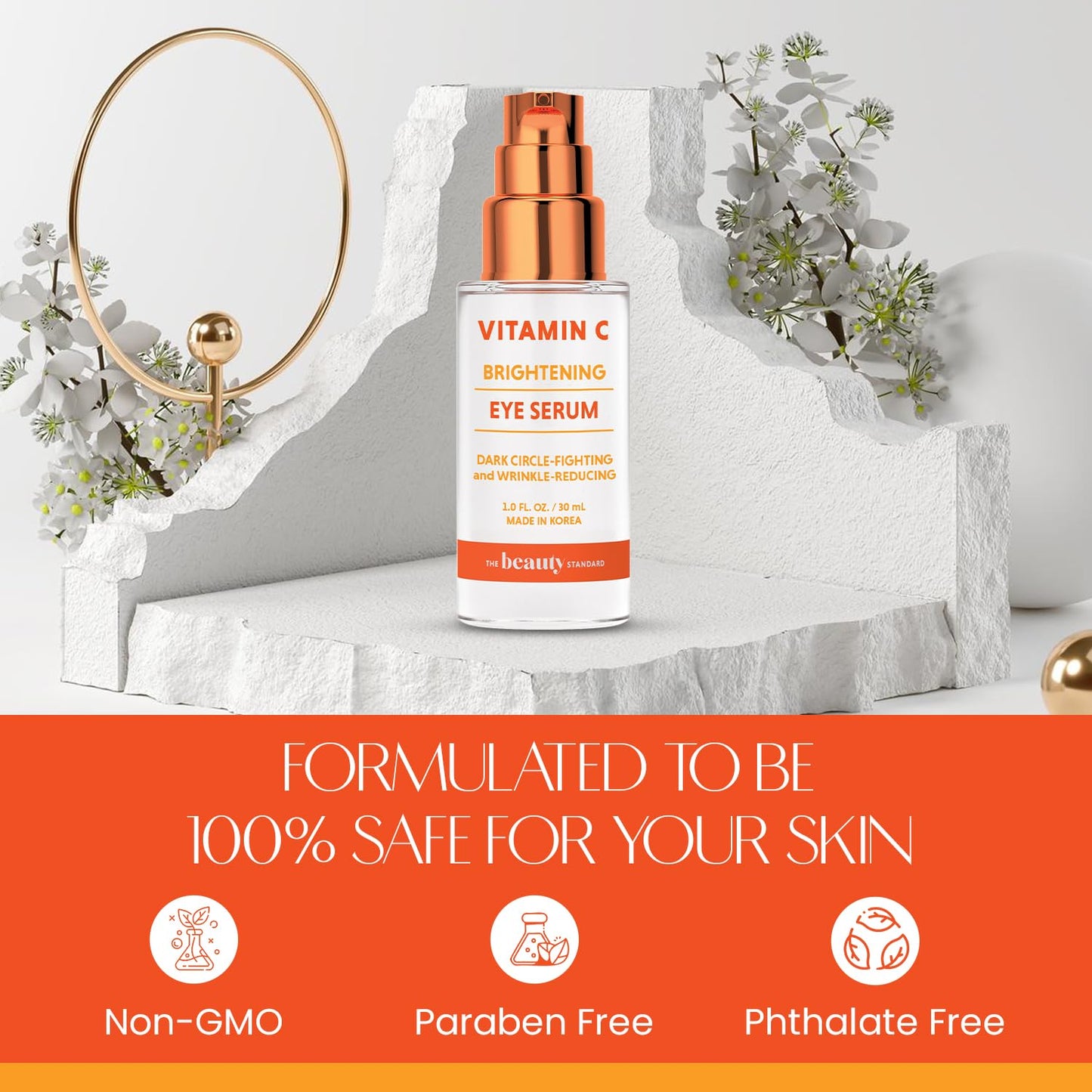 The Beauty Standard Vitamin C Under Eye Serum - Anti-Aging, Reduces Puffiness, Dark Circles & Wrinkles, Hydrating - Dermatologist Tested, Korean Skin Beauty & Personal Care The Beauty Standard