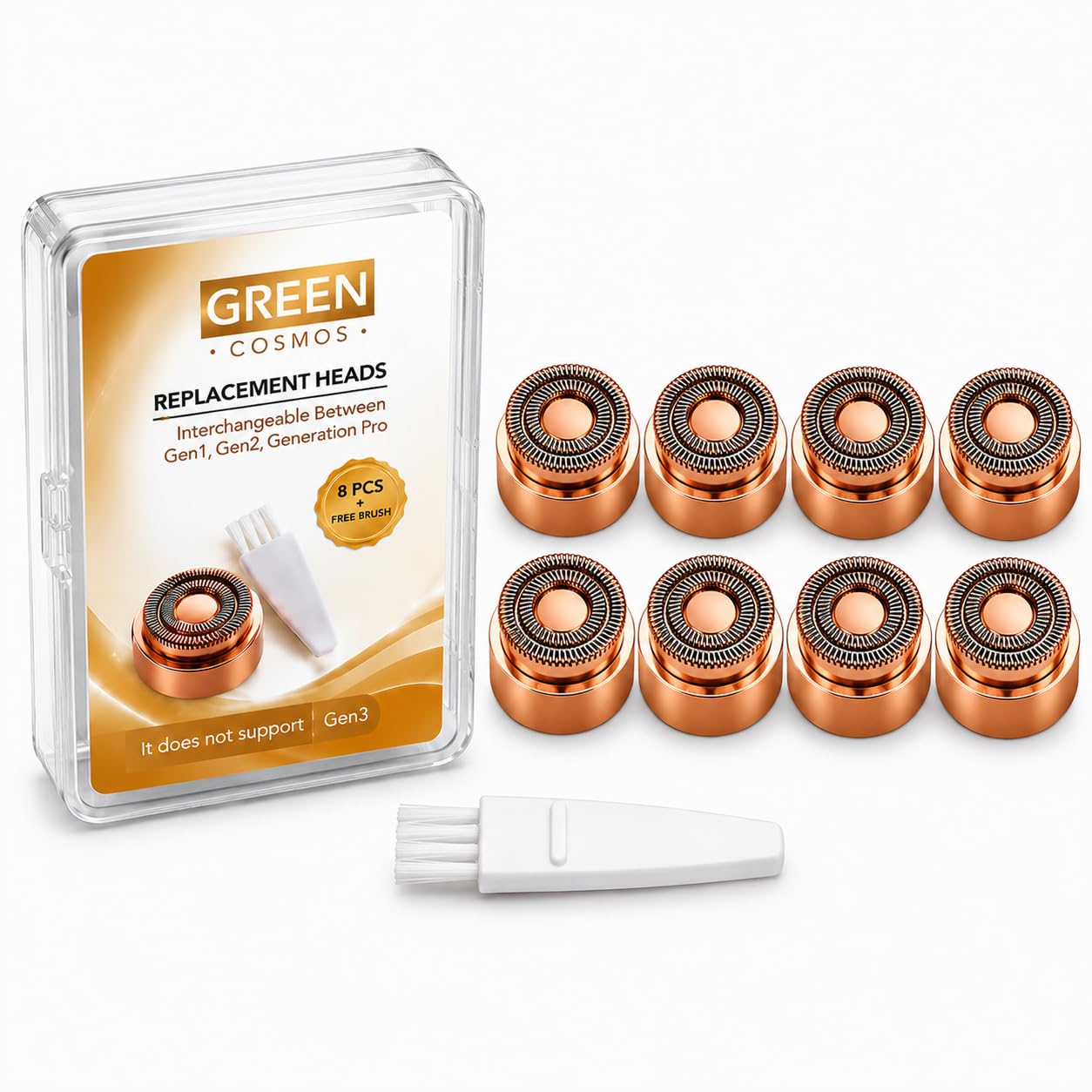 Replacement Heads for Flawless Facial Hair Remover, Replacement Blades for Finishing Touch Flawless Hair Removal Gen 1 and Gen 2 Beauty and Personal Care Green Cosmos