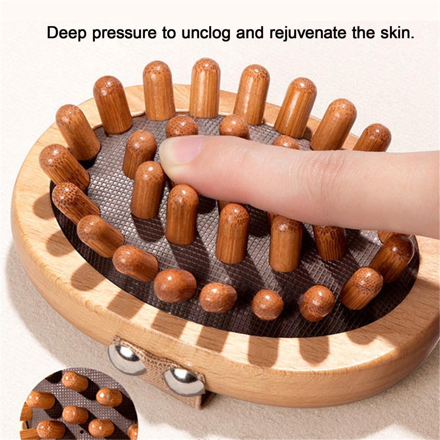 TTOBHF Wood Therapy Massage Tools Body Comb Relaxation Spa Meridian Pressure Brush Anti Cellulite Stress Relief, Handhold Airbag Portable Massage Beauty and Personal Care TTOBHF