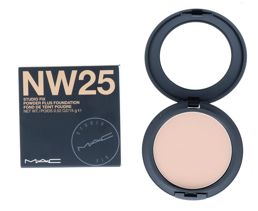 MAC Studio Fix Powder Plus Foundation - NW25 - Mid Tone Beige with Rosy Undertone for Light to Medium Skin (Neutral-warm) 15g / 0.52oz Beauty & Personal Care MAC