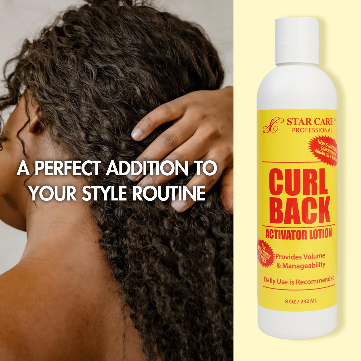 STAR CARE Curl Back Activator Lotion 8oz Curl Enhancer & Moisturizer for Protective Styles Soothes Scalp Detangles & Controls Frizz with Lightweight Beauty & Personal Care STAR CARE