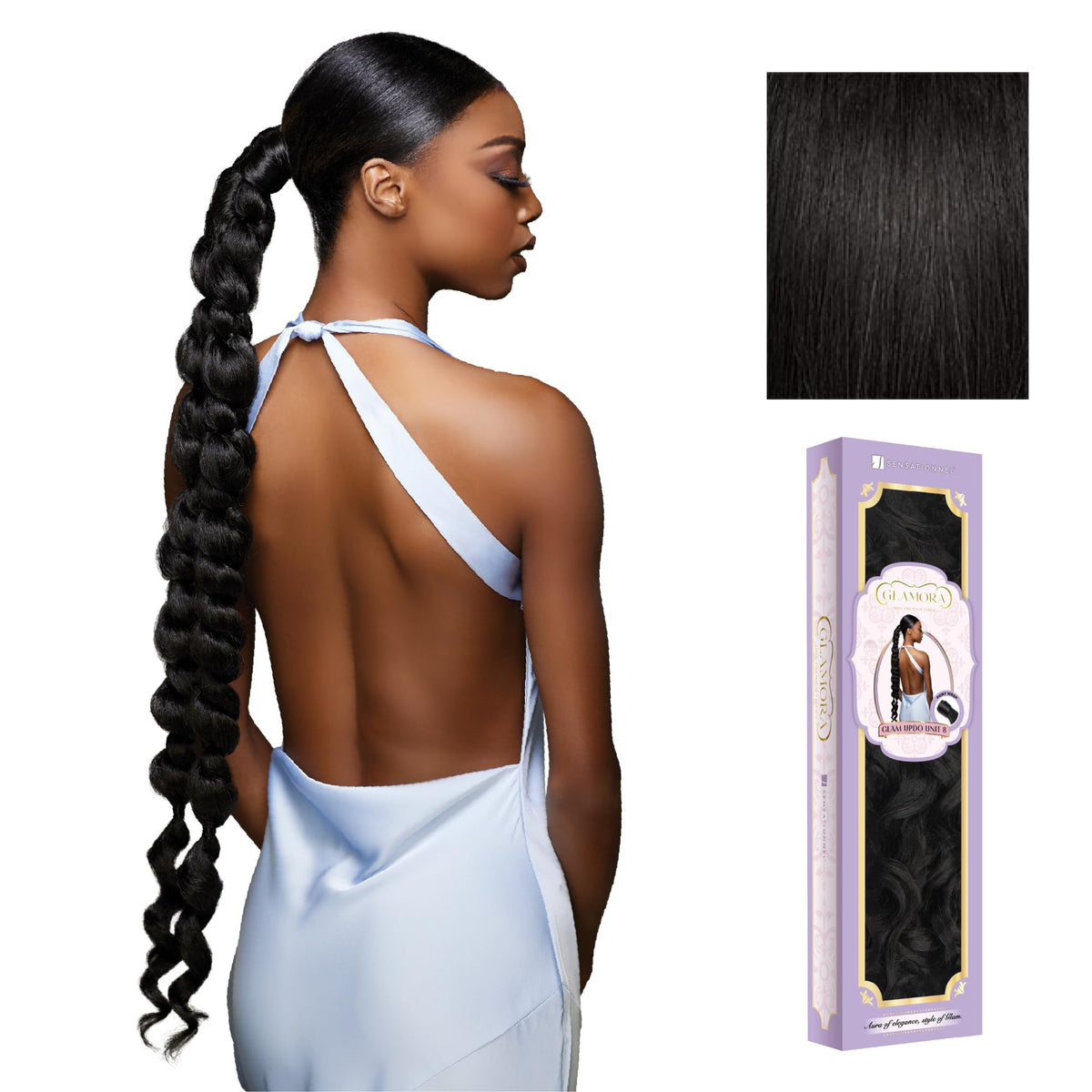 Sensationnel Glamora Glam Updo Hairextension-Unit 8,1B OFFBLACK