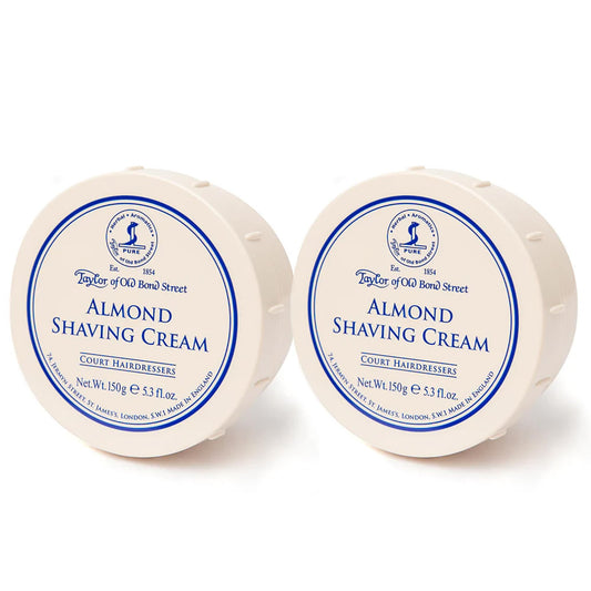 Taylor of Old Bond Street Almond Fragrance Shaving Cream Bowl 150g (2-Pack) - Rich Lather for Traditional Shaving Beauty and Personal Care Taylor of Old Bond Street