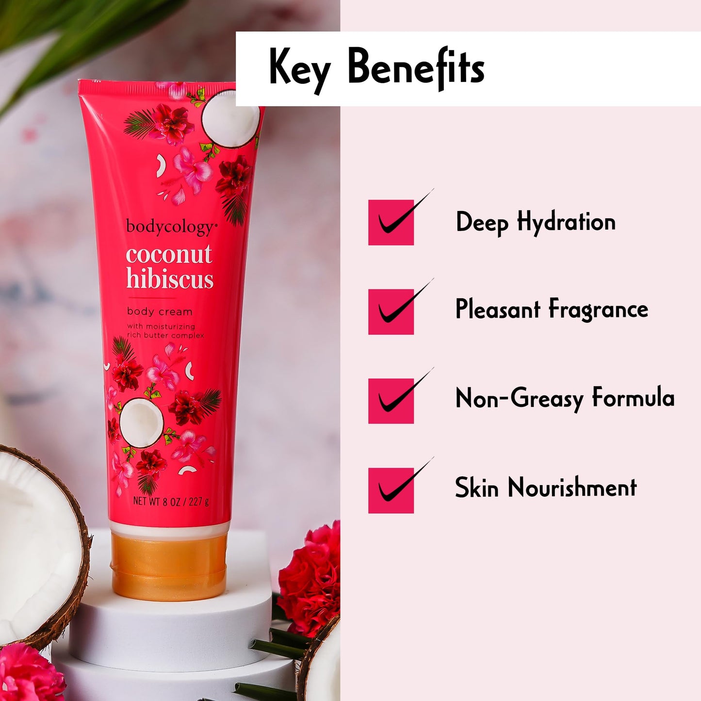 Bodycology Coconut Hibiscus Moisturizing Body Cream - 8 Oz Beauty & Personal Care Bodycology