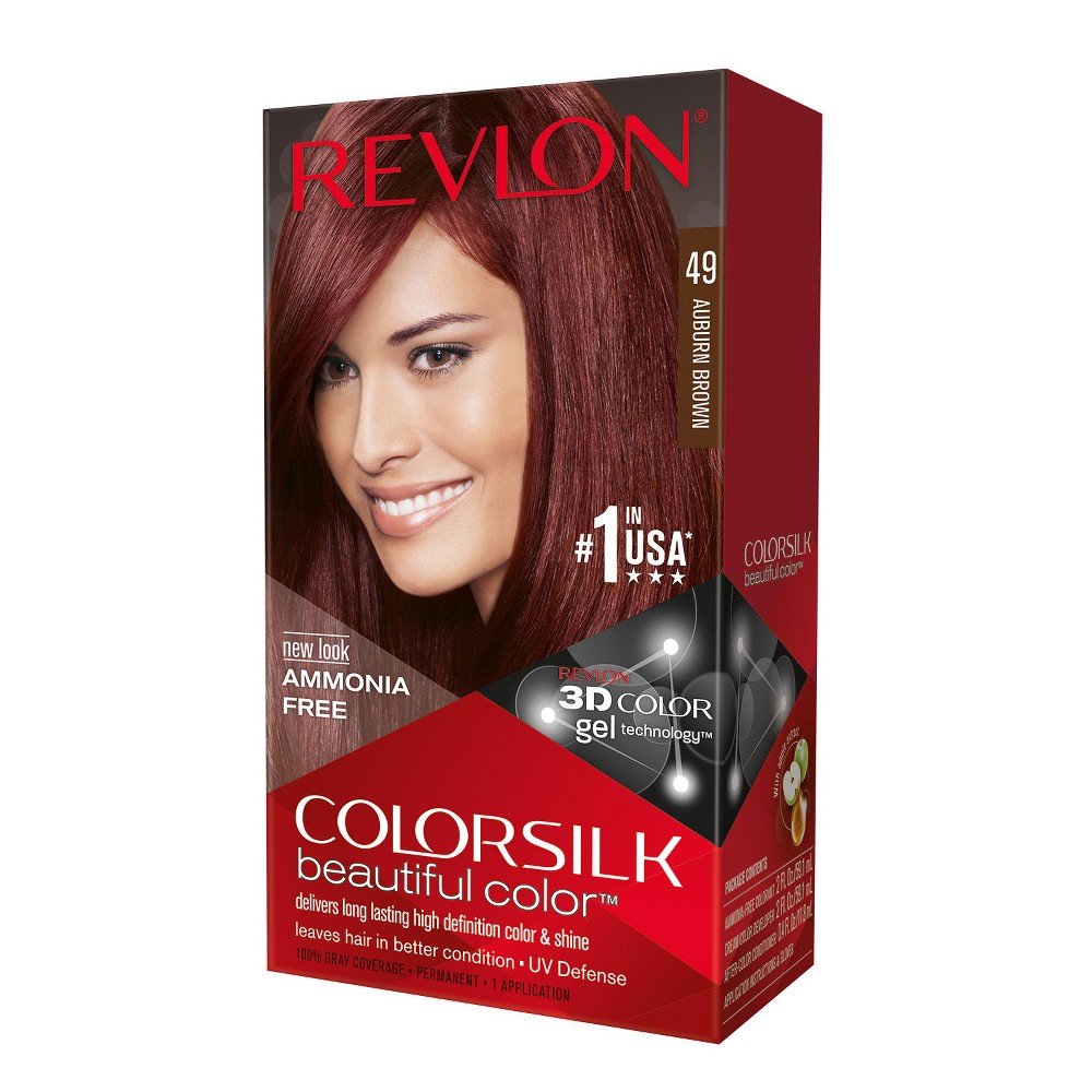 Revlon ColorSilk Hair Color 49 Auburn Brown 1 Each (Pack of 4) Beauty & Personal Care REVLON