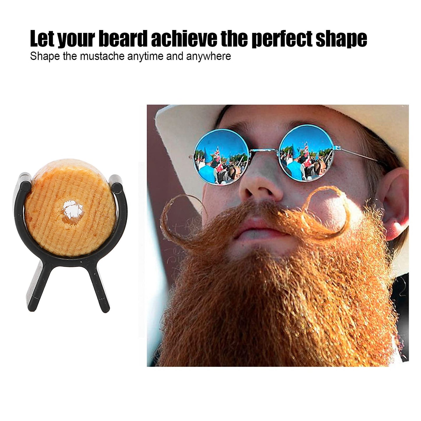 Handlebar Moustache Training Wheel, 1 Pair Mustache Training Wheel Handlebar Mustache Training Wheel Tool Portable Men Beard Styling Template Shaping Beauty and Personal Care YUYTE