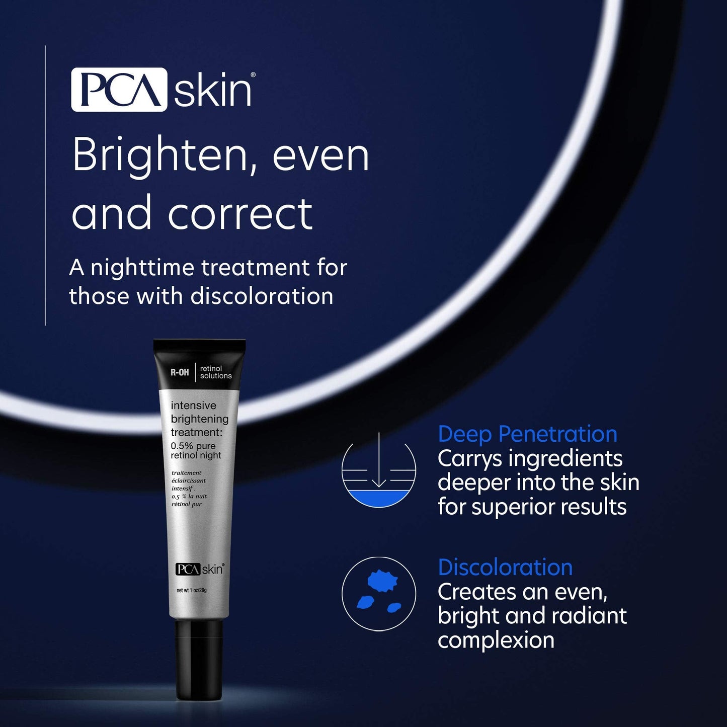 PCA SKIN Intensive Brightening Treatment - 0.5% Pure Vitamin A Retinol Face Serum for Discoloration & Dark Spots (1 oz) Beauty & Personal Care PCA SKIN