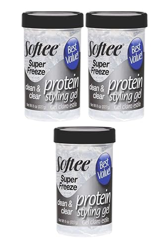 Softee Protein Super Freeze Hair Styling Gel 8 Oz,Pack of 3 Beauty & Personal Care Softee