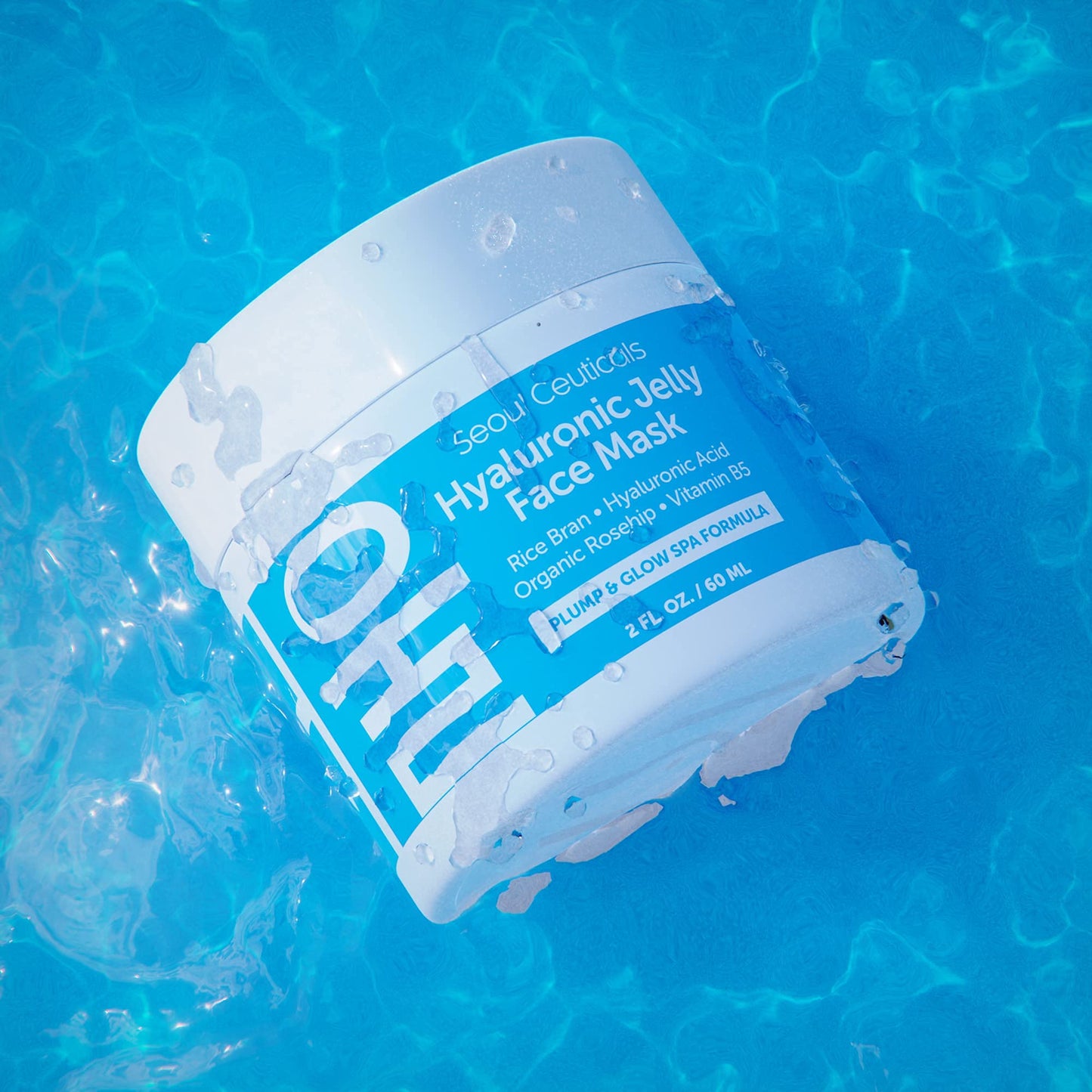 SeoulCeuticals Korean Skin Care Hyaluronic Acid Jelly Face Mask - Rice Bran + Vit B5 + Rosehip Anti Aging K Beauty Skincare for Plump Glowing Skin 2oz Beauty & Personal Care SeoulCeuticals