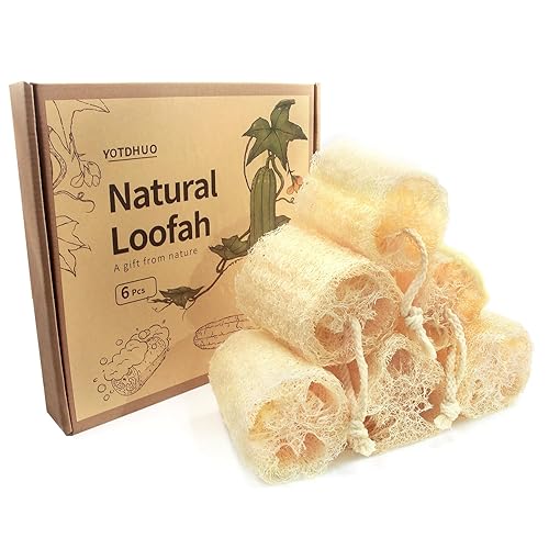 6Pack Luffa Sponges Gentle Exfoliating Body Scrubber for Shower Natural Loofah Sponge Unveil Your Skin's Natural Beauty… Beauty & Personal Care TIDIHUO