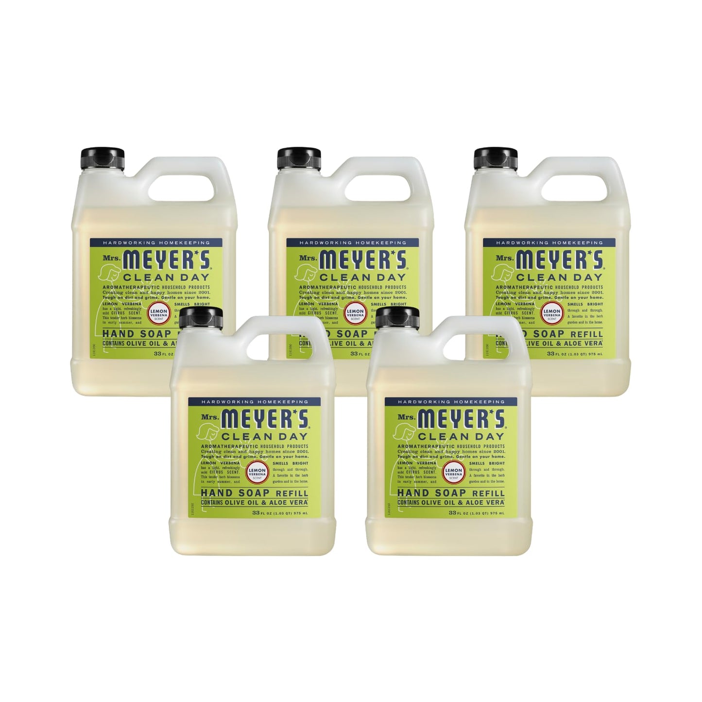 Mrs. MEYER'S CLEAN DAY Liquid Hand Soap Refill Lemon Verbena 33 Fl Oz (Pack of 5) Beauty & Personal Care Mrs. MEYER'S