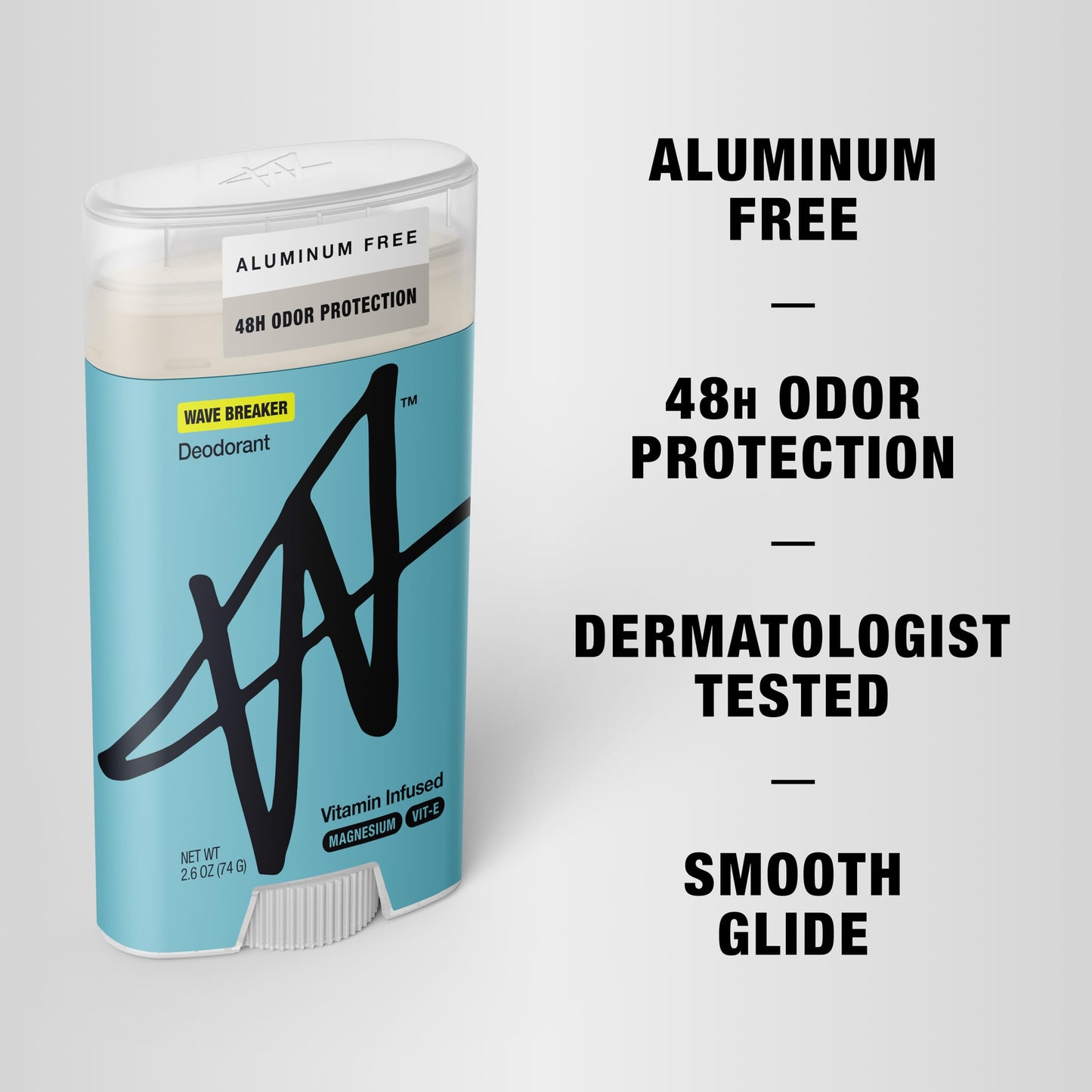 W By Jake Paul Men's Aluminum-Free Deodorant, Sensitive Skin Friendly, Dermatologist Tested, Vitamin-Infused Deodorant for Men, Wave Breaker Scent Beauty and Personal Care W