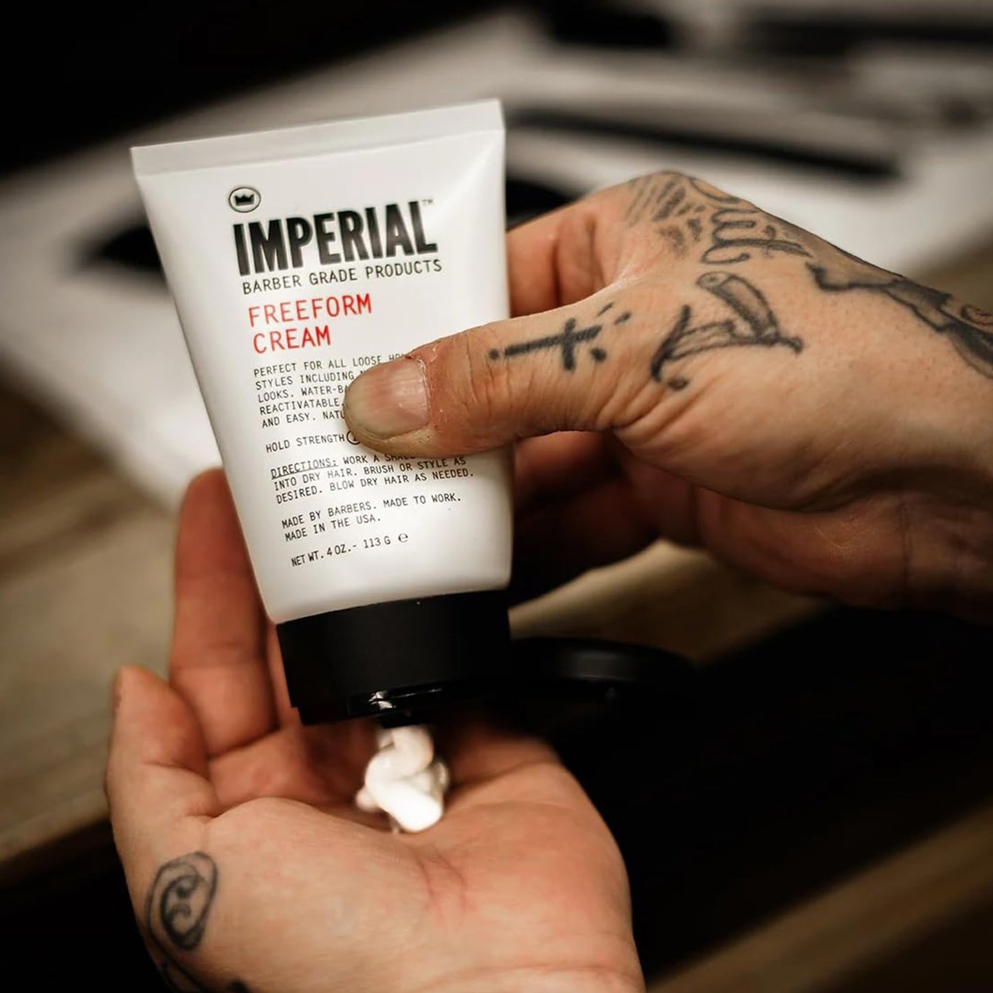 Imperial Barber Grade Products | FreeForm Cream, 4 oz | Light Hold | No Shine | Water-Based | Easy to Wash Out | For Loose Holds and Styles | Natural Beauty & Personal Care Imperial Barber Grade Products
