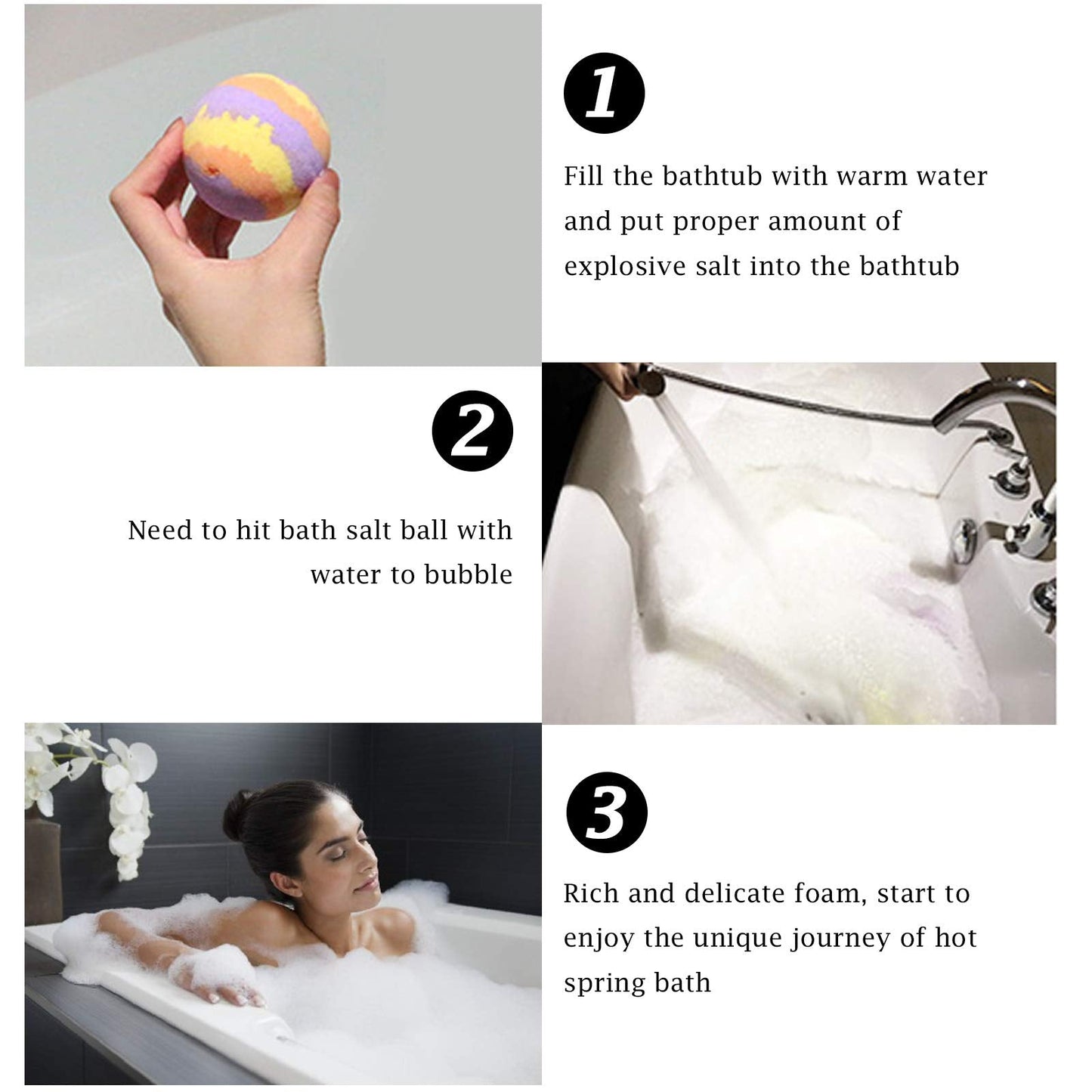 Bath Bombs, Bath Bomb Gift Set 6 x 4 OZ, Spa Bath for Christmas Valentines Birthday Gifts for Women, Kids, Wife, Moms (Tpye 02) Beauty and Personal Care JIAN YA NA