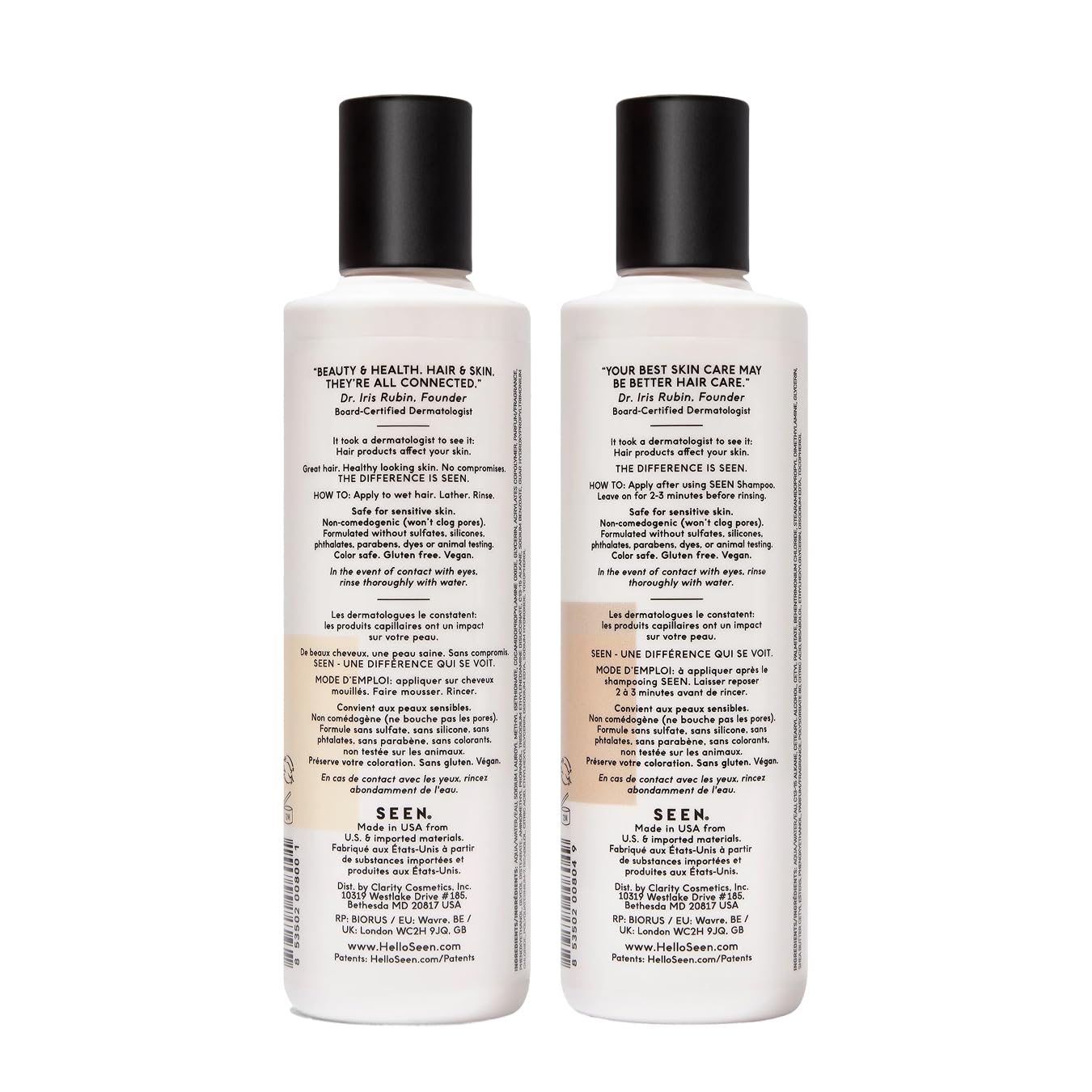 SEEN Shampoo & Conditioner Bundle, Scented - Non-Comedogenic Hair Care Set, Dermatologist-Developed, Safe for Sensitive, Eczema & Acne-Prone Skin Beauty & Personal Care SEEN