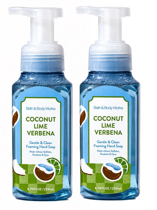 Bath & Body Works Gentle and Clean Foaming Hand Soap - Coconut Lime Verbena - 8.75 fl oz each - Pack of 2 Beauty & Personal Care Bath & Body Works