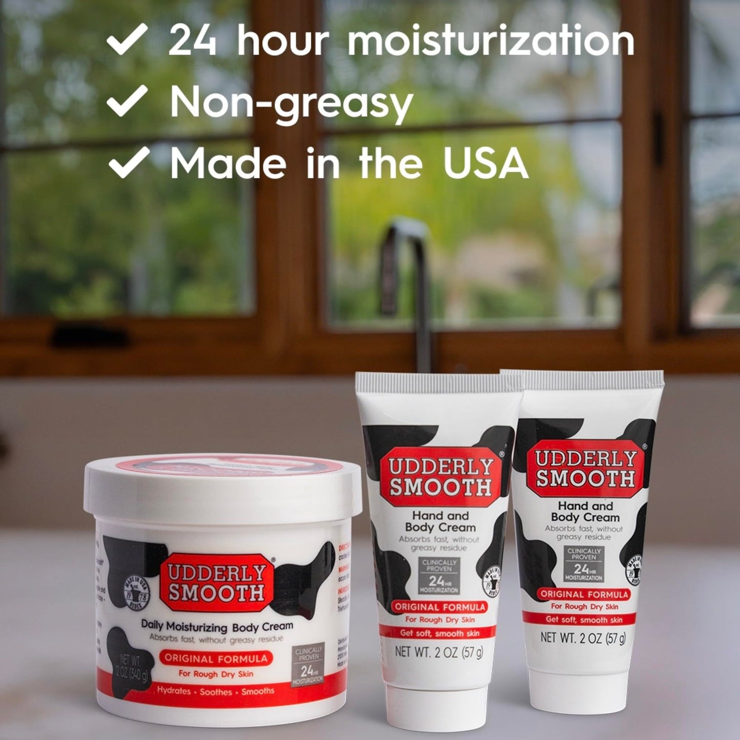Udderly Smooth Hand (2 Oz) & Body Cream (12 Oz) Bundle, Daily Moisturizer to Hydrate Dry or Rough Skin, Dermatologist Tested, 3 Items Total Beauty & Personal Care UDDERLY SMOOTH