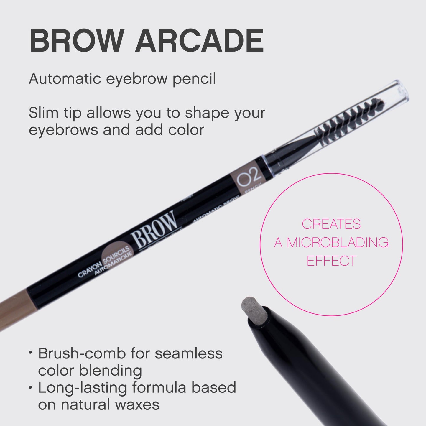 Vivienne Sabó Brow Arcade Eyebrow Pencil - Micro Definer with Brush for Natural Shaping, Long-Wear Color for Full, Defined Arches, Shade 02 Chocolate Beauty & Personal Care Vivienne Sabó
