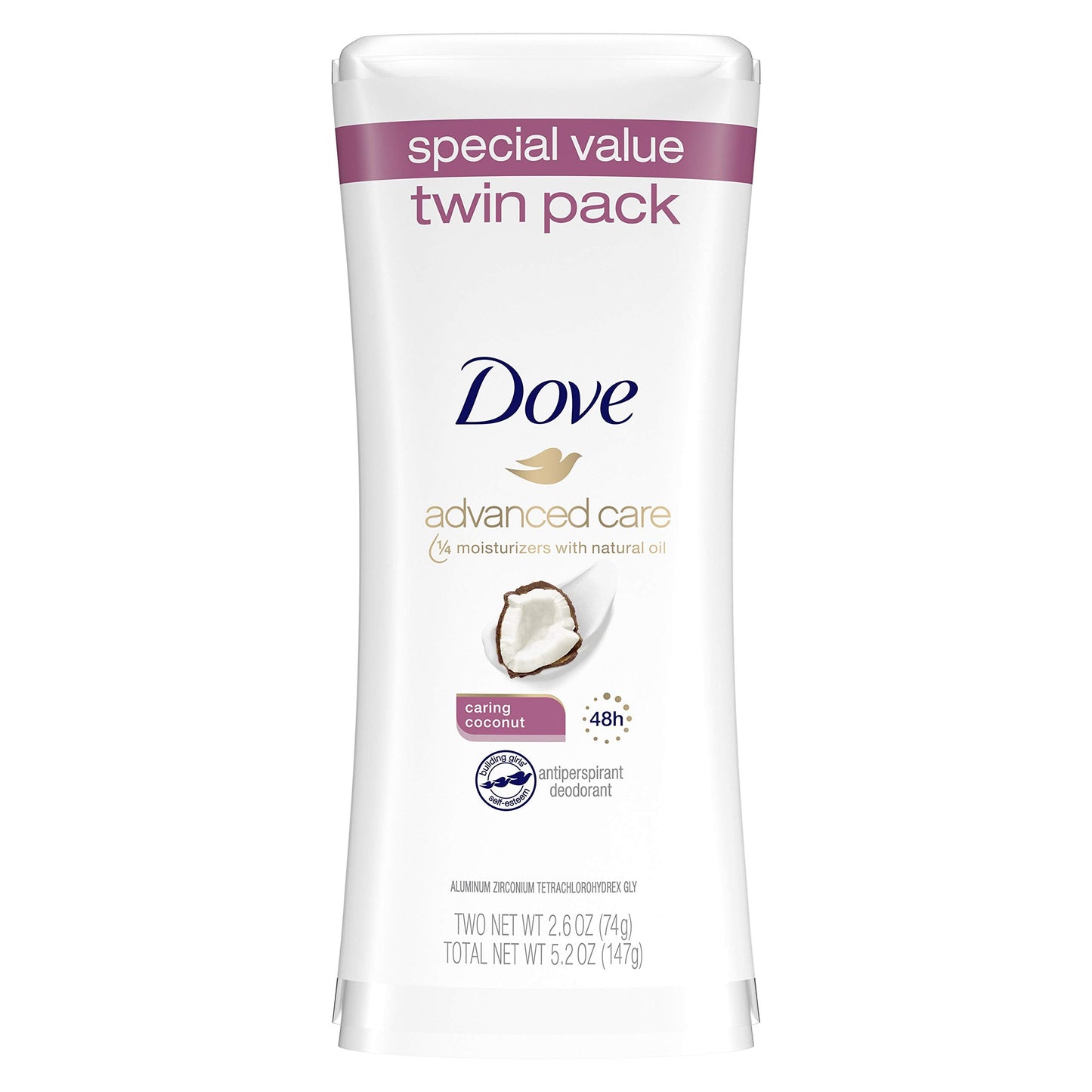Dove Advanced Care Antiperspirant Deodorant Stick for Women, Caring Coconut, for 48 Hour Protection And Soft And Comfortable Underarms,2.6 Ounce (Pack Beauty and Personal Care Dove