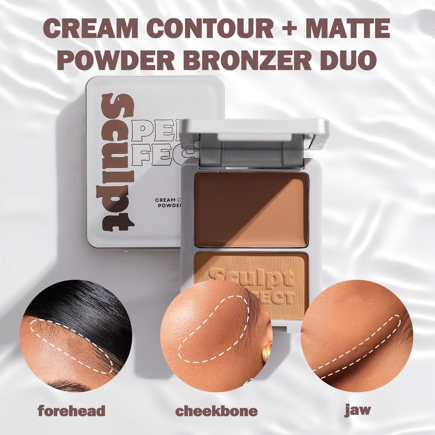oz lab Sculpt Perfect Contour Bronzer Duo Palette - Matte Bronze Powder - Natural Sculpting & Warmth (01 SOFT SANDSTONE, Cream Contour: 0.09 oz / 2.5 Beauty & Personal Care OZ LAB