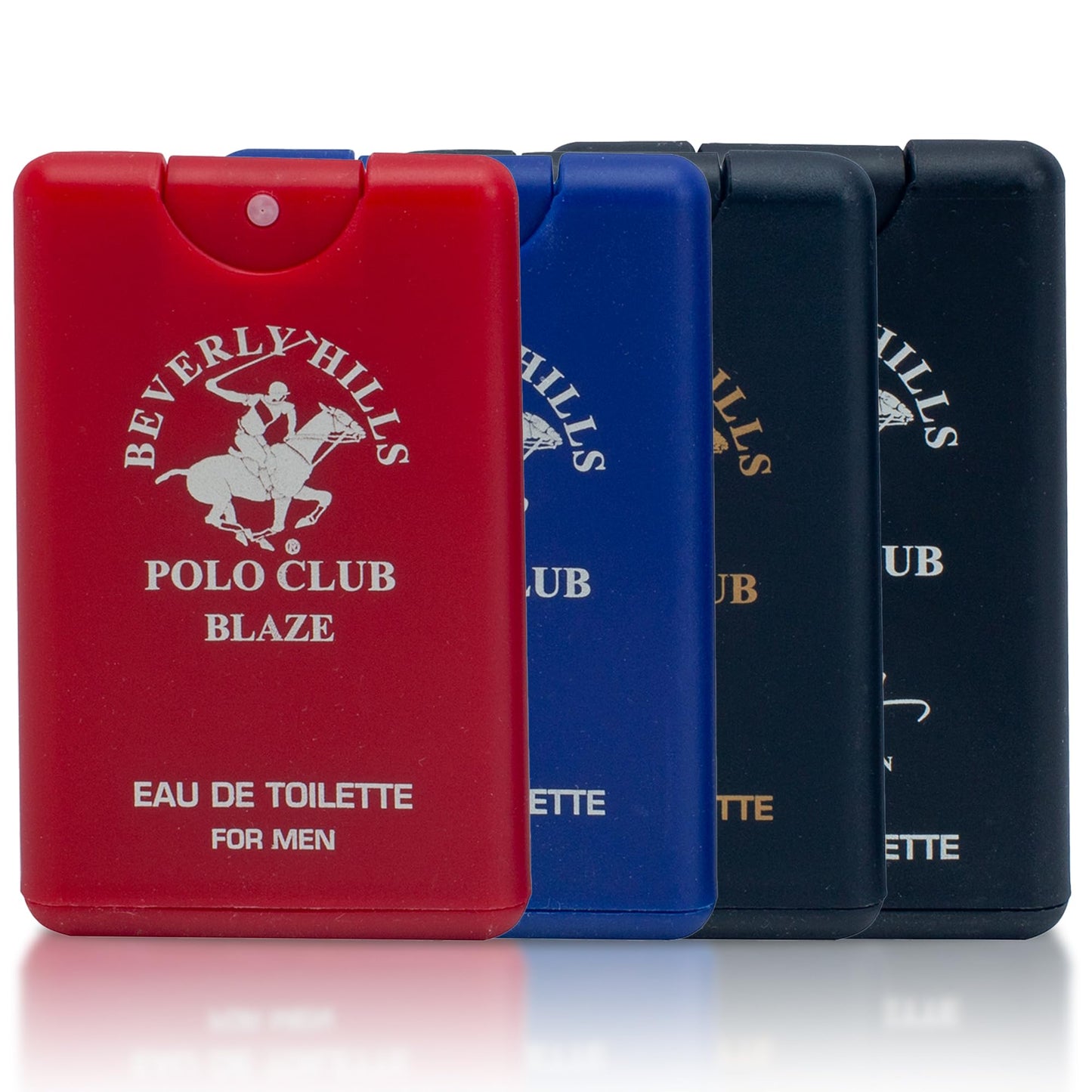 Beverly Hills Polo Club MENS 4PC 20ML POCKET SPRAY - ORIGINAL STRIPED - CONTAINS BLAZE/CLASSIC/BLUE/SEXY Beauty & Personal Care Beverly Hills Polo Club