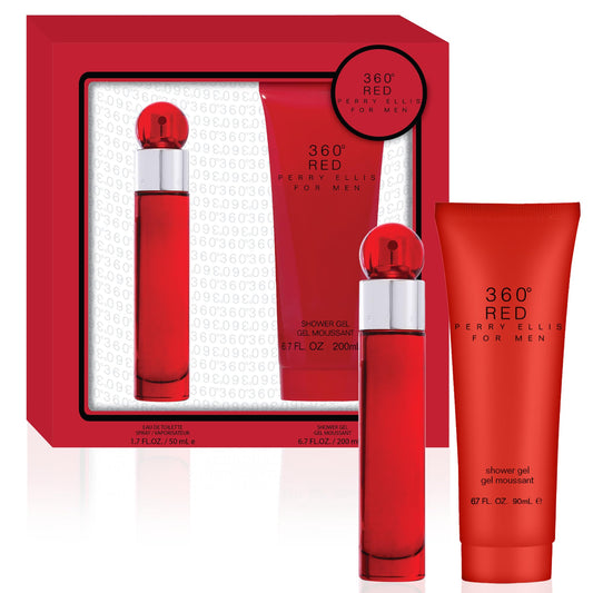 360 Red by Perry Ellis for Men - 2 Pc Gift Set 1.7oz EDT Spray, 6.7oz Shower Gel Beauty & Personal Care Perry Ellis